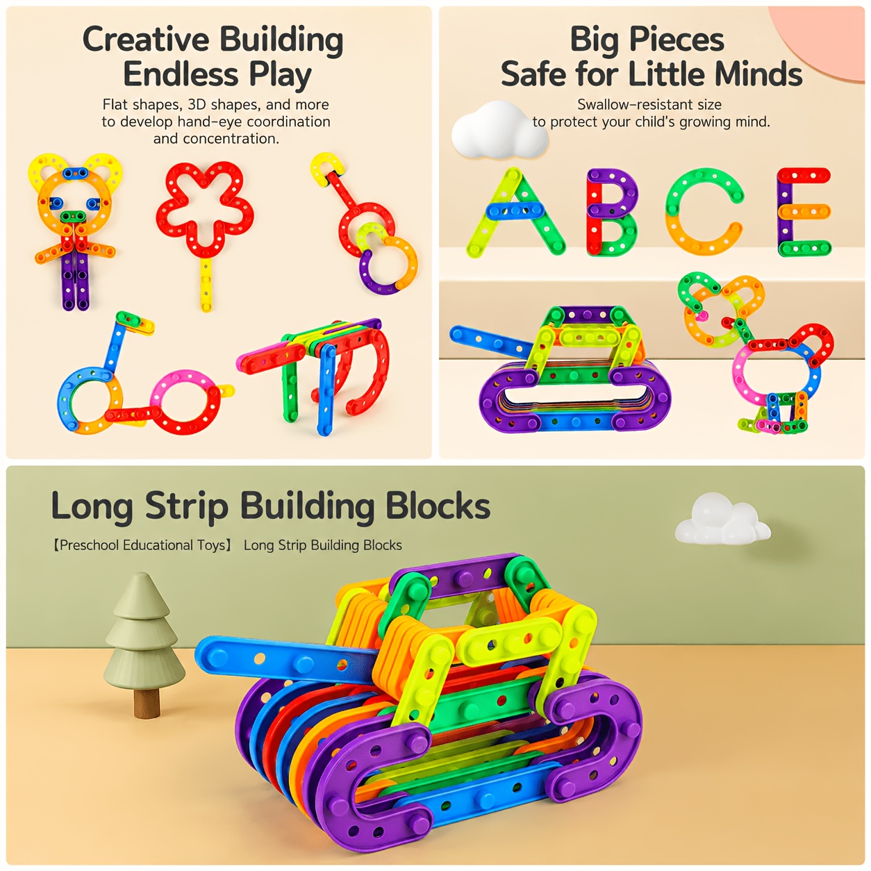 Large Particle Building Blocks 52pcs, Educational Gift